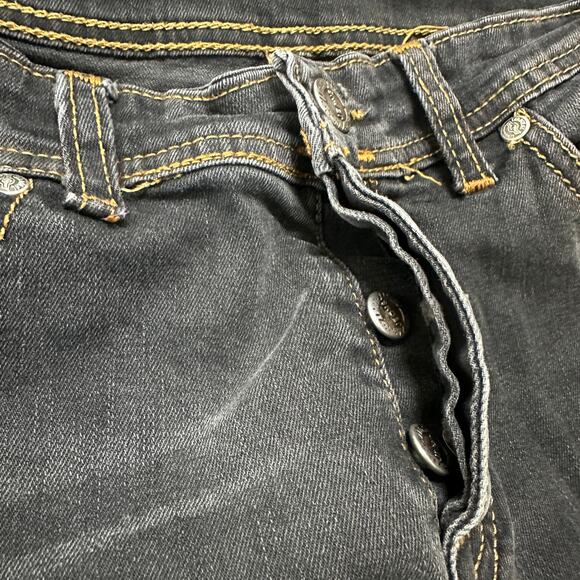 Massimo Dutti Tapered Slim Jeans Men Size 33 Gray Button Fly Faded Look Denim - Picture 3 of 9